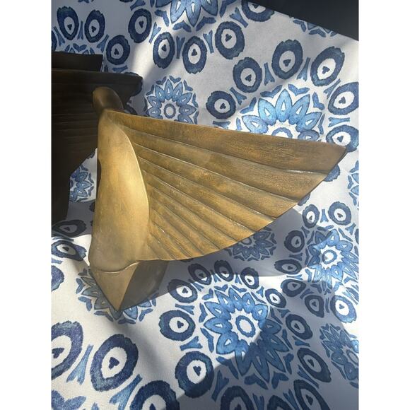 Art Deco Set 2 Vintage pair Dolby Cashier Brass Bird Bookends Korea Heavy - Picture 13 of 14